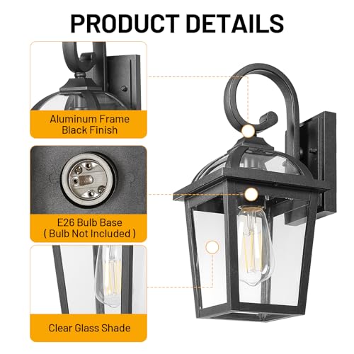 Front Porch Lights Outdoor Wall Lights Exterior Wall Sconce Set of 2 (2 Count)