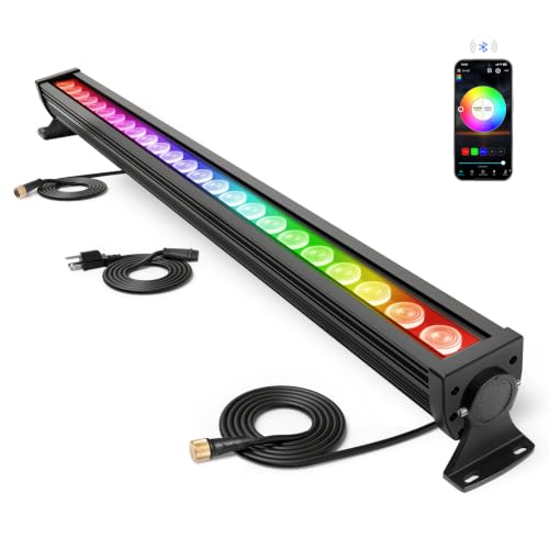168W Programmable RGB+CCT LED Wall Washer Light Bar (Linkable RGBCCT - Black Housing)