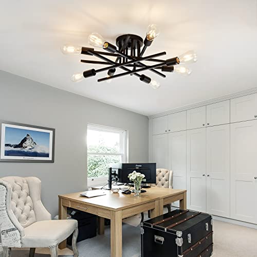 8 Lights Semi Flush Mount Ceiling Light Fixture