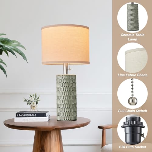 20.5" Modern Ceramic Table Lamps for Bedroom Set of 2 (2 Count)