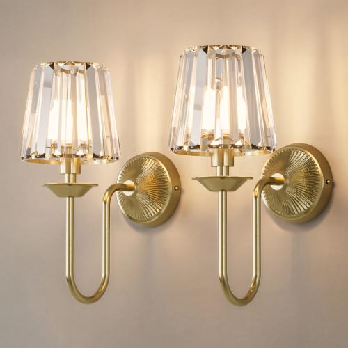 Brass Battery Operated Wall Sconces Set of Two