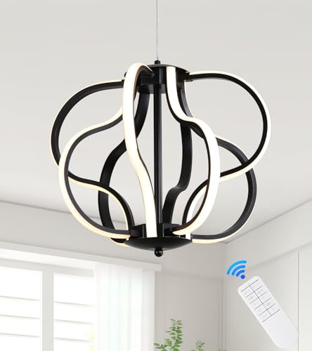Modern Black LED Chandelier Ceiling Light Fixture