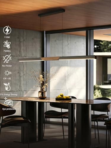 94″ Black Linear Pendant Light