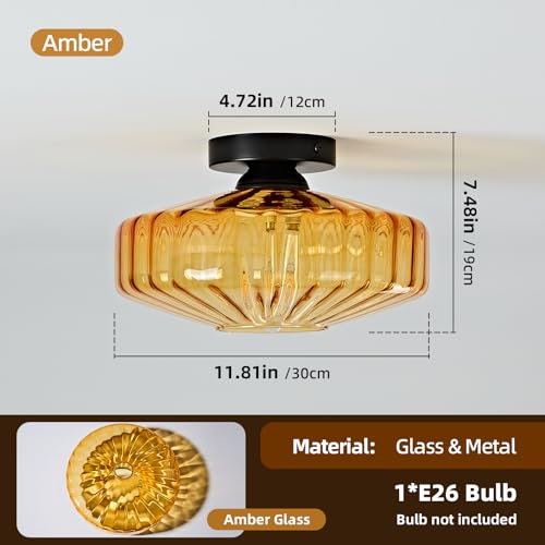 Glass Semi Flush Ceiling Lights