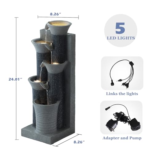 5 Tier Outdoor Indoor Water Feature Fountain