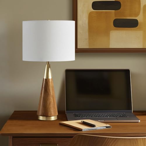 Chrislie Gold White Mid Century Modern Table Lamp