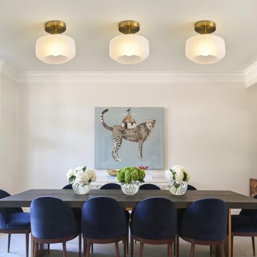 Industrial Gold Matte Light Fixtures Ceiling Mount