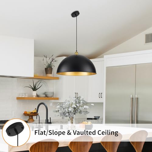 20 Inch Black Pendant Light Fixtures (2 Count)