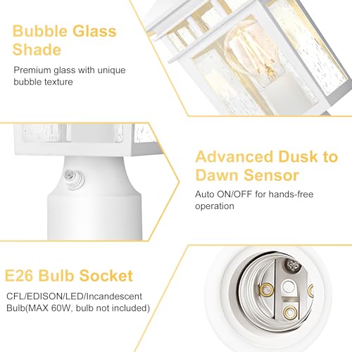 Dusk to Dawn Outdoor Post Lights 2 Pack (2 Count)