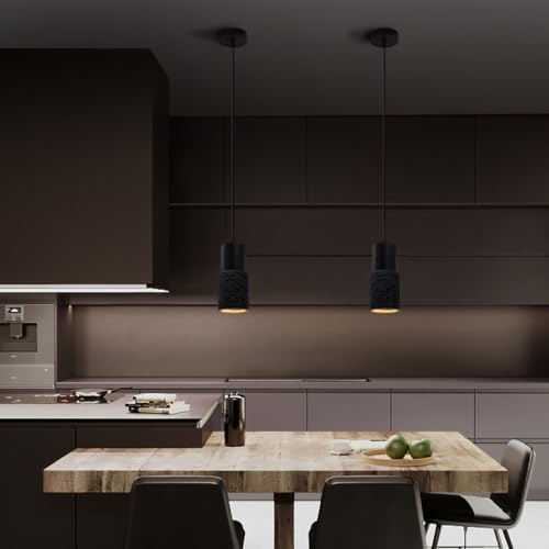 Black Pendant Lights Kitchen Island Cement