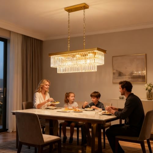 Gold Crystal Chandeliers for Dining Room