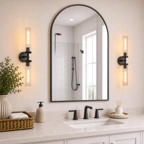 24 inch Bathroom Sconces Set of 2 Linear Black Sconce Hardwired (2 Count)