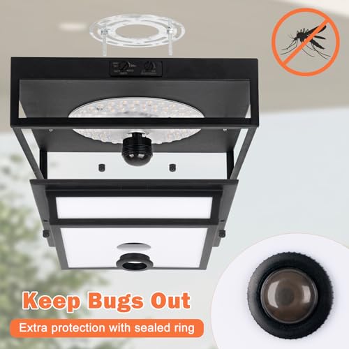 Motion Sensor Outdoor Ceiling Light LED Flush Mount Porch Ceiling Lights