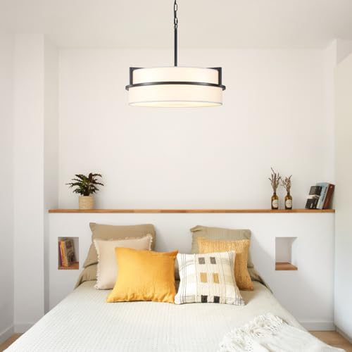 19.7" Black Drum Chandelier