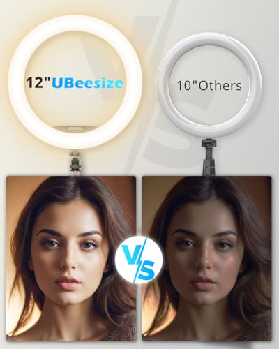 12" Desk Ring Light with Stand and Phone Holder