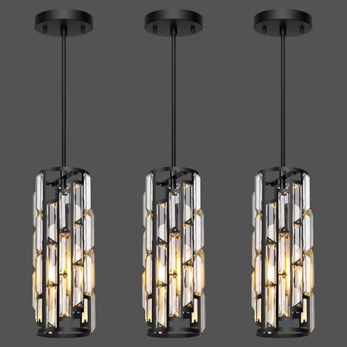 Black Pendant Lights Kitchen Island 3 Pack