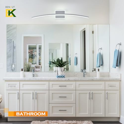 Modern LED Wall Sconce Silver LED Bathroom Light Fixtures Over Mirror Wall Lighting for Bathroom