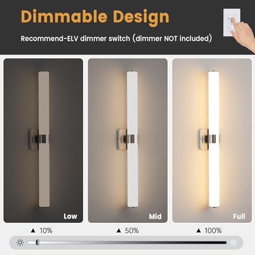 Bathroom Vanity Light Fixtures 31IN Brushed Nickel Bathroom Lights Over Mirror