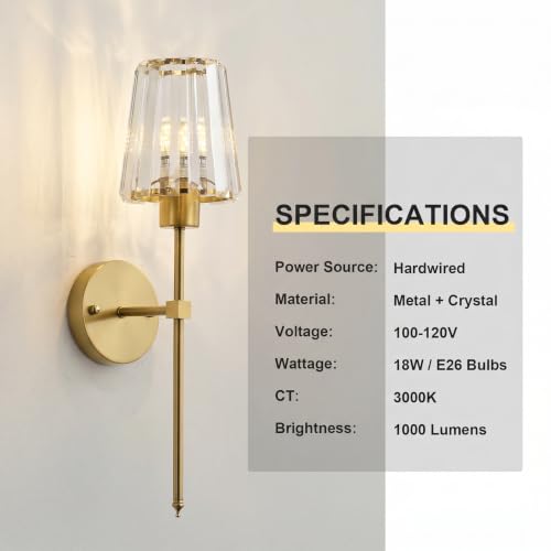 Hardwired Crystal Wall Sconces Set of 2 (2 Count)