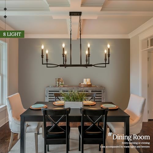 8 Light Candelabra Chandelier Dining Room Black Chandeliers 38in