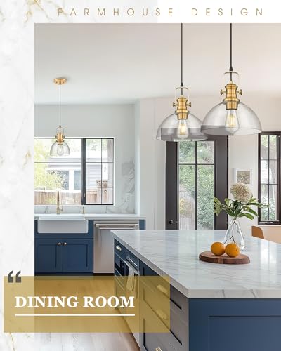 10.5" Gold Pendant Lights Kitchen Island