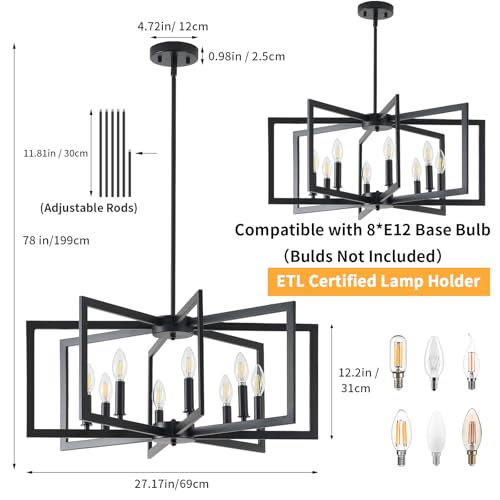 Black Chandelier for Dining Room