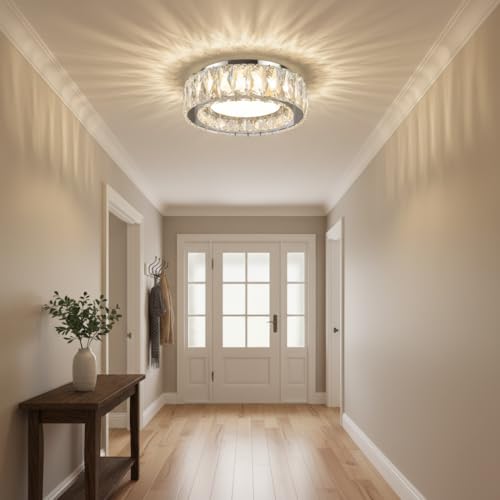 11 Inch Dimmable Luxury Crystal LED Flush Mount Ceiling Light