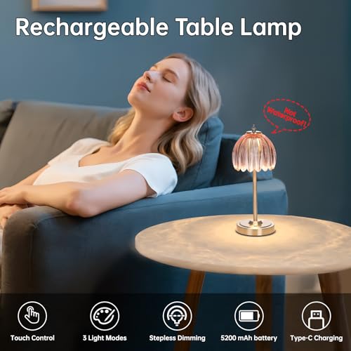 Tulip Table Lamp with 5200mAh Battery & Touch Control
