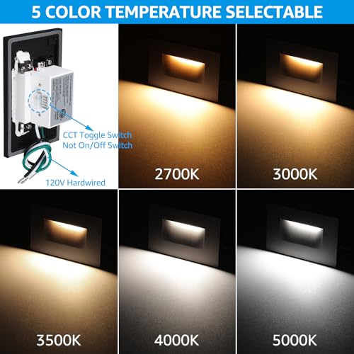 12 Pack 5CCT 120V LED Step Lights (12 Count)