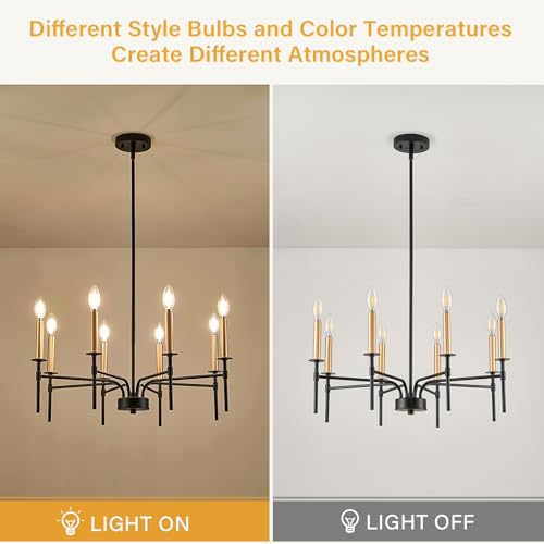 Modern Farmhouse Black and Gold Chandeliers for Dining Room