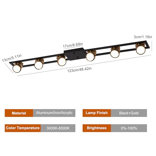 48 Inch Modern Dimmable LED Track Lighting with Remote
