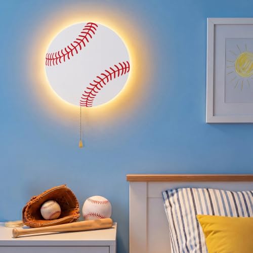 Baseball Night Light Wall Lamp Sleeping Nursery Lighting