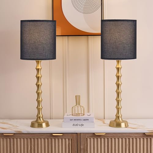 30.5" Modern Black Gold Buffet Lamps Set of 2 (2 Count)