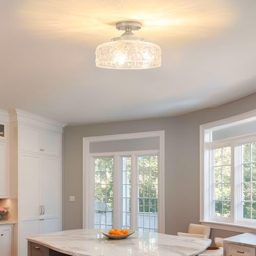Brushed Nickel Semi Flush Mount Ceiling Light