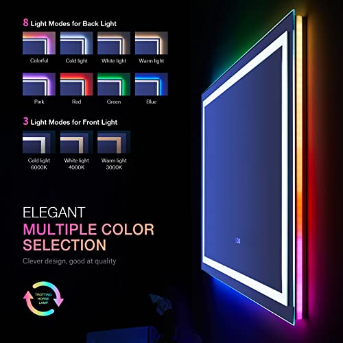 36"X36" RGB LED Bathroom Mirror with Lights