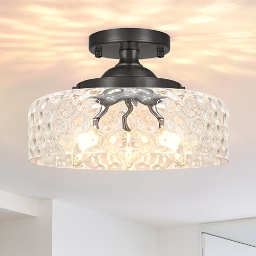 Black Semi Flush Mount Ceiling Light