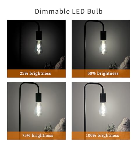 4 PCS ST58 Dimmable Spiral Vintage E26 LED Bulb 60 Watt LED Edison Bulbs (4 Count)