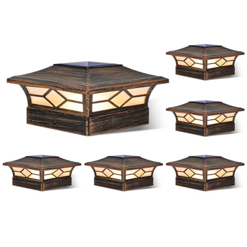 Solar Post Cap Lights Outdoor 6pack (6 Count)