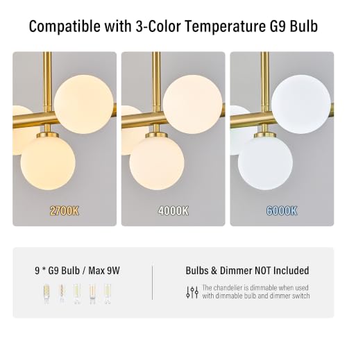 Mid Century Modern Globe Sputnik Chandelier