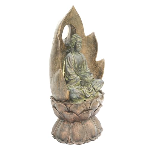 59" Tall Outdoor Buddha Fountain with LED Lights