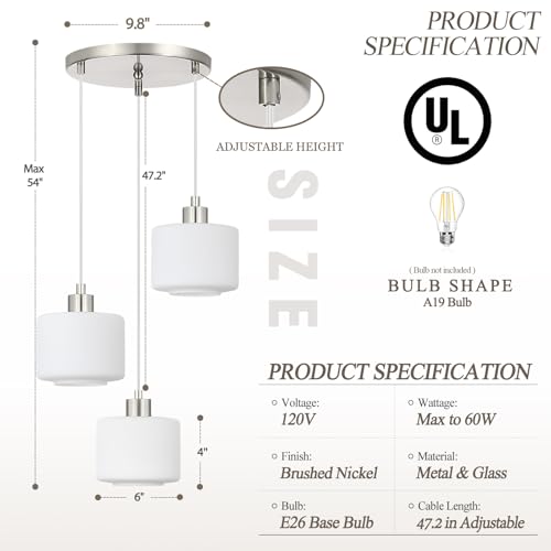 Brushed Nickel Dining Room Chandelier Light Fixture