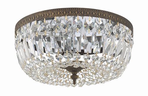 3 Light Spectra Crystal English Bronze Flush Mount