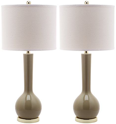 Lighting Collection Mae Long Neck Modern Contemporary Taupe Ceramic 31 (2 Count)