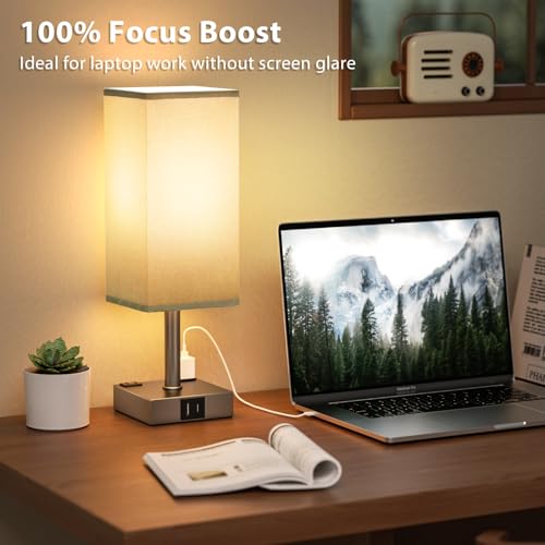 Grey Touch Lamps Set of 2 for Bedroom (2 Count)