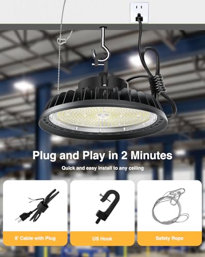 UFO LED High Bay Light 400W 60000LM 5000K High Bay LED Shop Lights