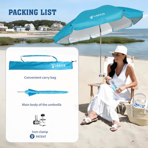Chair Umbrella with Universal Clamp Adjustable 47 inches and 360° Swivel & UPF 50+ Protection Portable Sun Umbrella