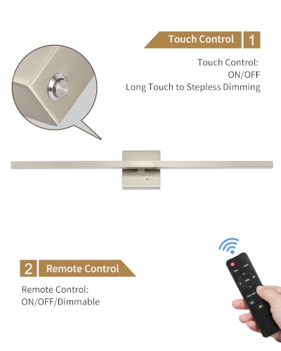 Nickel Battery Operated Wall Sconces Set of 2 (2 Count)
