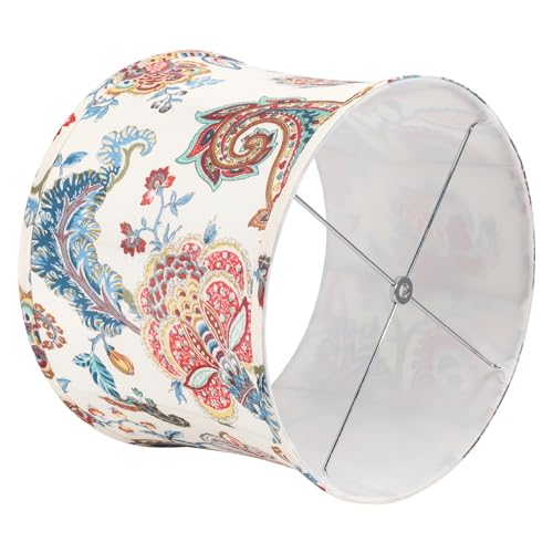 White with Paisley Print Large Lamp shades
