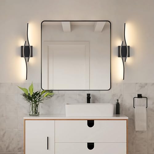 Vanity Light for Bathroom Lighting Fixtures Over Mirror Black Dimmable 5CCT Vanity Lighting Fixture Modern Bath Vanity Lights Bar 23 Inch Led Bathroom Sconces