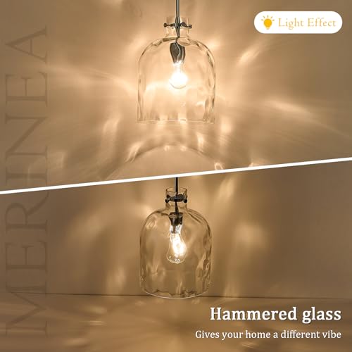 Chrome Hammered Glass Pendant Light